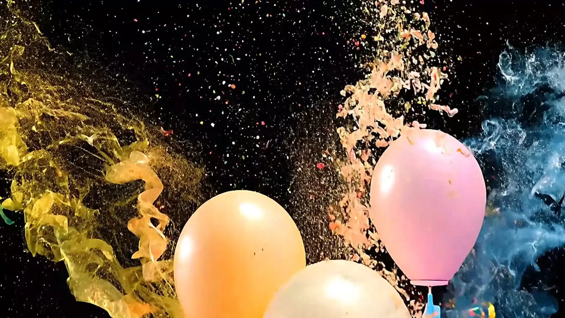 Colorful Confetti and Balloon Effects Overlay for Birthday Videos